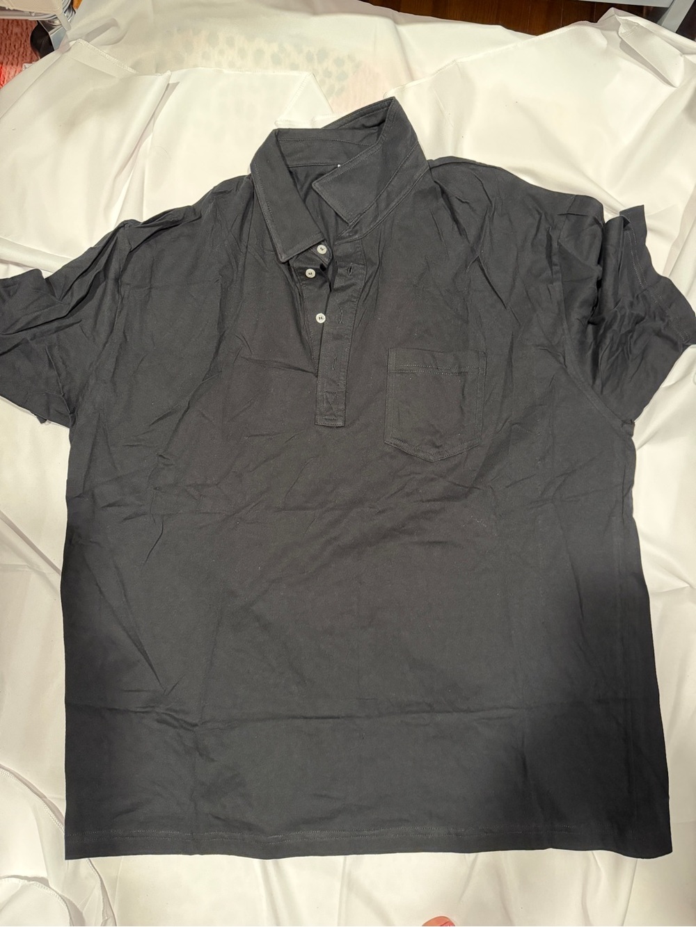 American Apparel Black Polo Shirt with Chest Pocket